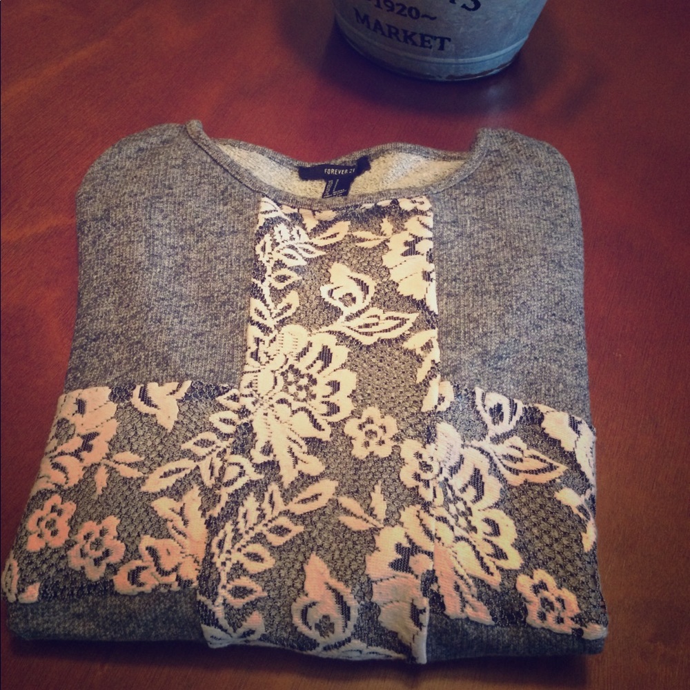 Forever 21 french terry cold shoulder sweater